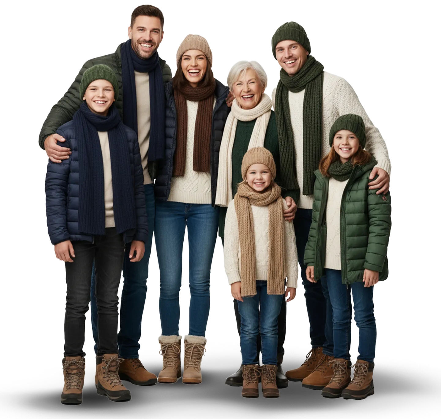 Familia con vestimenta ideal